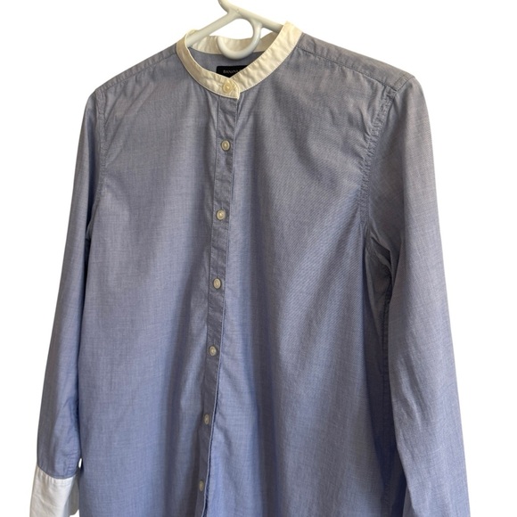 Banana Republic Collarless Buttondown Tunic Top, Size S - Picture 3 of 8